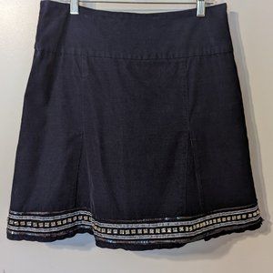 American Eagle Blue Corduroy Embellished Skirt